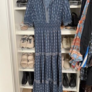 Max Studio Navy Patterned Maxi Dress